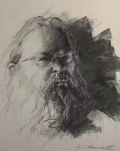 夸张的人物头像素描作品,看不清的五官,为什么还这么多人想学