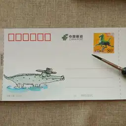 原创diy动物手绘明信片系列教你画超萌的鳄鱼