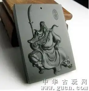 和田玉青玉特级精雕忠义千秋关公平安牌子