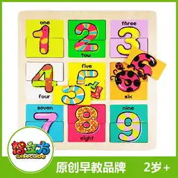立方趣味拼图智立方9数字认知智力拼板木