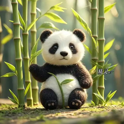 竹间精灵可爱的小熊猫