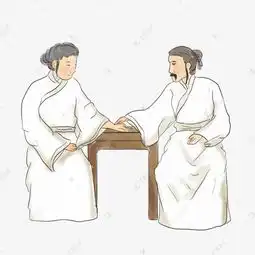 手绘古代中医把脉场景素材图片免费下载千库网