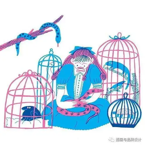 插画丨太有戏剧冲击了童趣感十足,色彩大胆配色吸睛