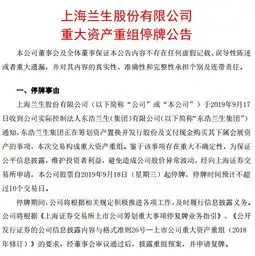 实控人筹划重大资产重组,兰生股份明日起停牌