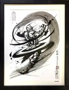 钢铁侠美国队长蜘蛛侠水墨武人画