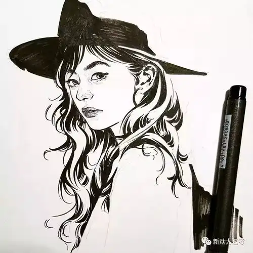 小哥画人物只需寥寥几笔,却道尽了女人的柔美神秘