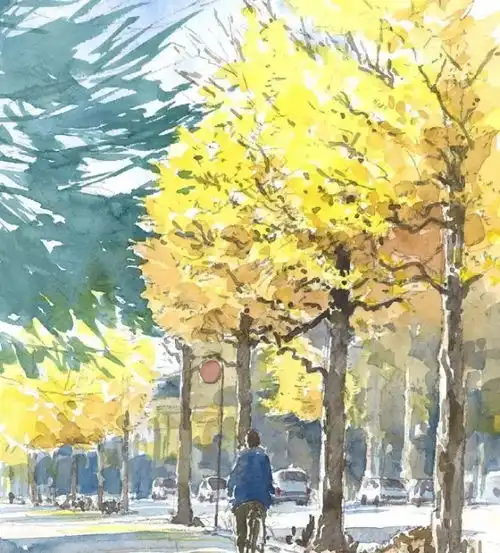 这个日本画家笔下的水彩非常清新自然