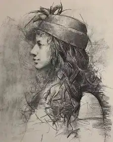 当木炭条画上完色后,太惊艳了