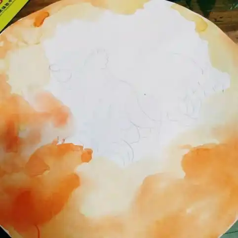 儿童画创意动物主题线描装饰画,色彩与线条的视觉冲击