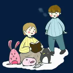 暖冬童话少女风卡通手绘读书学习图片素材其他格式下载装饰图案大全