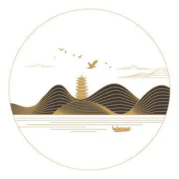 禅茶意境圆形线条装饰