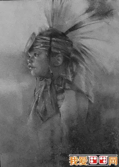 美国艺术家迈克尔.zuga人物头像素描作品欣赏