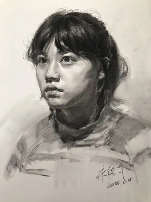 传奇绘画课堂回顾第二三一集朱传奇教你在女青年素描头像中处理亮部的过渡与衔接