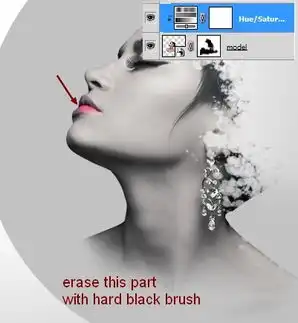 ps打造时尚美女头像水墨抽象插画合成后期教程