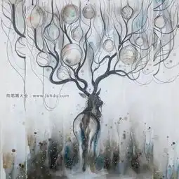 一组漂亮的鹿子水彩插画欣赏