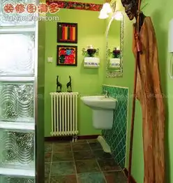 绿色另类卫生间实景图洗手池