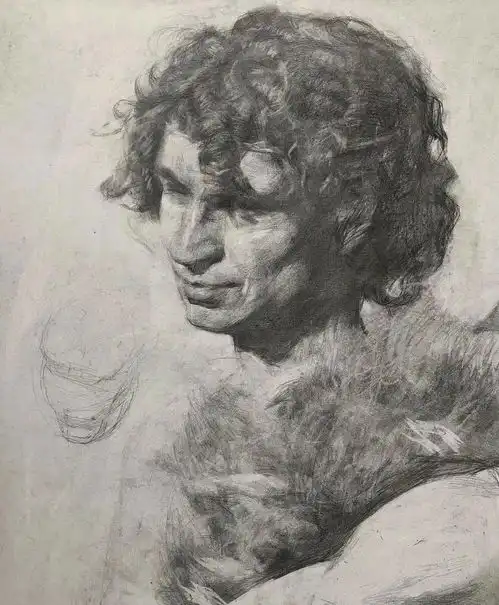 美院的人物肖像素描作画步骤,线条和调子是如此的优美