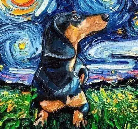 用梵高的画法绘小狗,被误以为梵高真迹,一起来看她的创新之举
