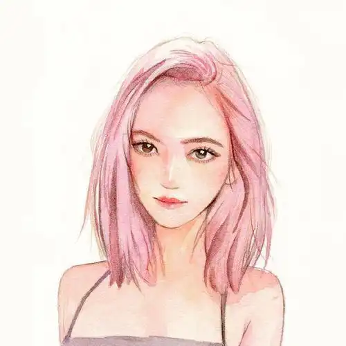 水彩肖像,美丽的