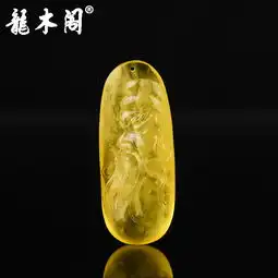 波罗的海琥珀蜜蜡金绞蜜精工关羽武财神吊坠挂件把玩件stj1225