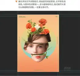 photoshop制作表现夸张的切开的头像和花朵海报