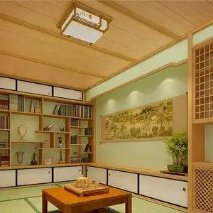 清新田园书房榻榻米效果图