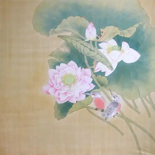 图文教程工笔荷花香风翠羽情意长绘制详解