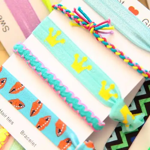 韩版唯美小清新碎花香蕉发绳五件套日韩继堆糖,美好生活研究所