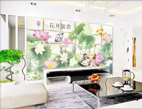 3d花开富贵荷花图背景墙图片设计素材高清psd模板下载85.20mb3d电视背景墙大全