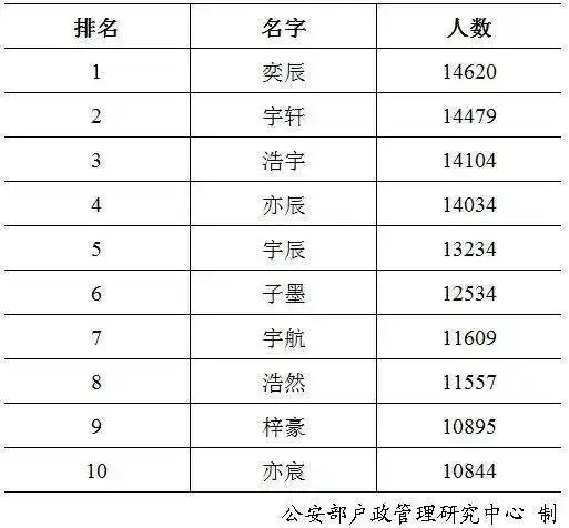 2020年全国姓名报告出炉,最多新生儿取名为奕辰一诺