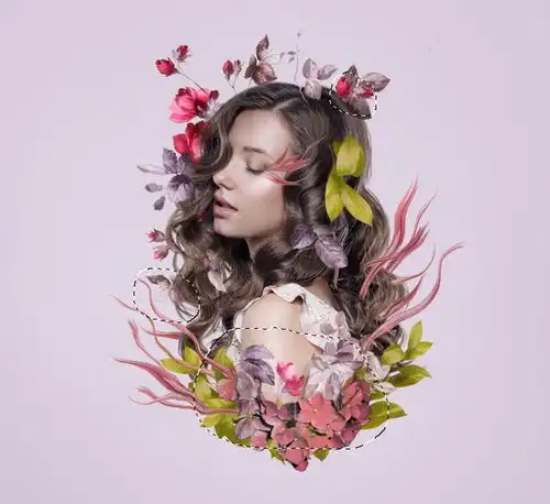 photoshop打造抽象花卉美女头像后期合成教程