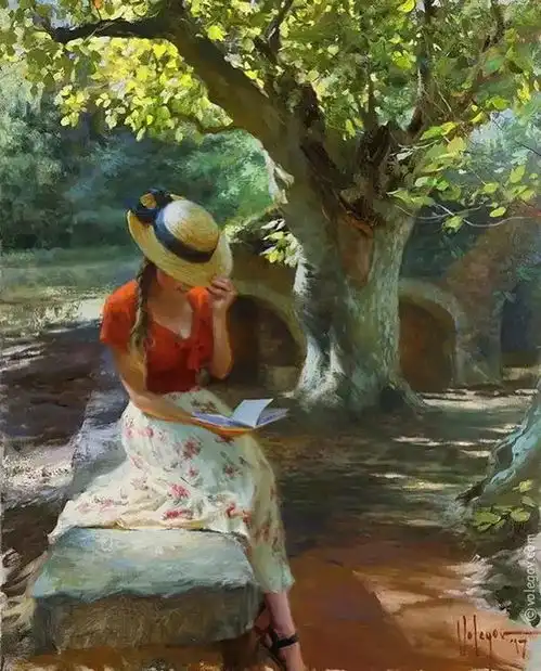 迷人的油画,画中的女子美丽优雅︱俄罗斯画家vladimirvolegov绘画
