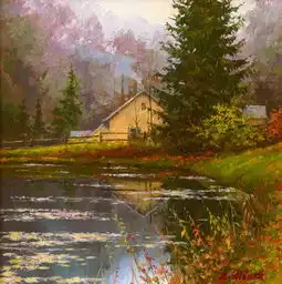 构思巧妙,色彩艳丽明快的俄罗斯风景油画