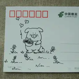 超萌的小猪手绘漫画步骤图宋宋原创diy手绘明信片