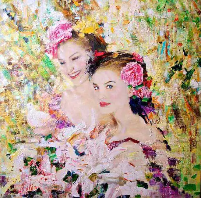 肤色细腻,笔触潇洒的肖像︱俄罗斯画家弗拉基米尔穆欣绘画作品