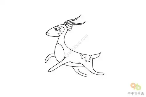 黑斑羚简笔画图片