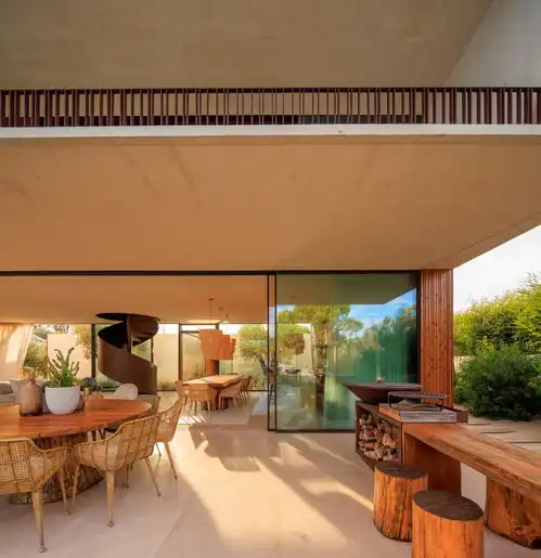 demmarquitectura400㎡,葡萄牙暖色原木海滨别墅