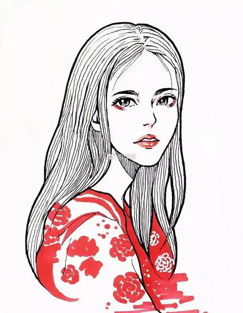 简洁风手绘头像青春动人的插画,爱死这风格了,张张精彩