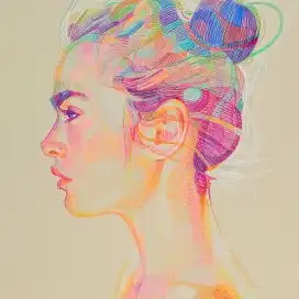 drawing2手绘炭笔人像插画