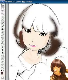 手绘卡通漫画头像ps鼠绘上色