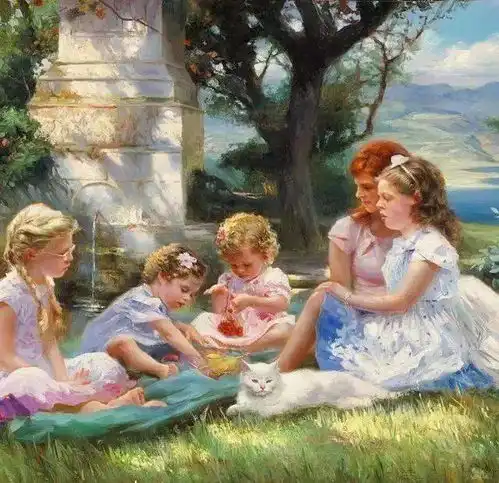 犹如花朵绽放的美,俄罗斯画家弗拉基米尔的油画