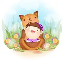 坐在袋鼠袋子里的小女孩下载1421019