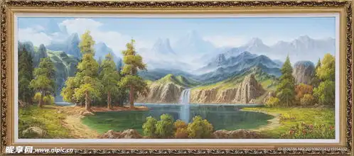 山水油画摄影图