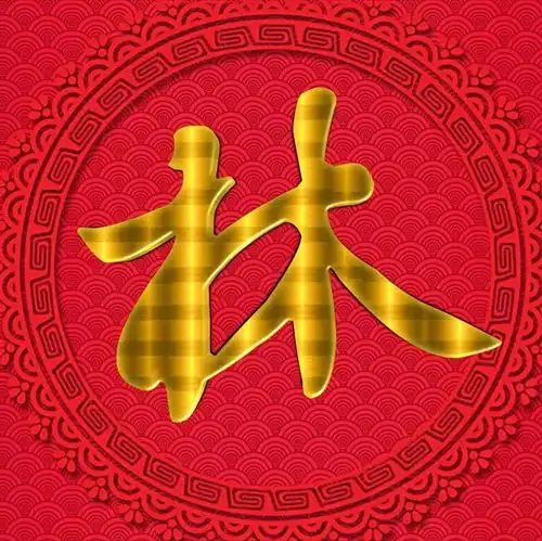 红色背景大字体微信头像,银色亮金色姓氏,让你的头像别具特色