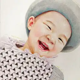 彩铅手绘肖像不太一样的亲姐妹