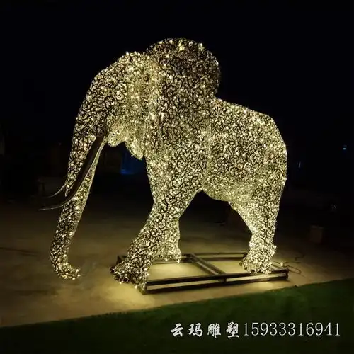 开平不锈钢几何鹿图片云玛园林雕塑
