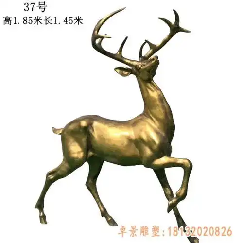 玻璃钢仿古铜鹿雕塑南京青铜鹿雕塑
