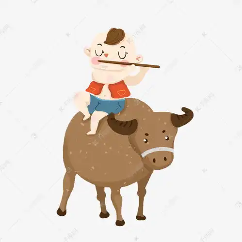 卡通骑牛的小孩子免抠图素材图片免费下载千库网