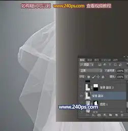 ps抠出室内背景复杂的透明婚纱