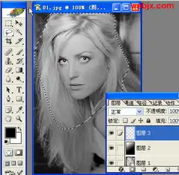 photoshop通道图层转换黑白照片